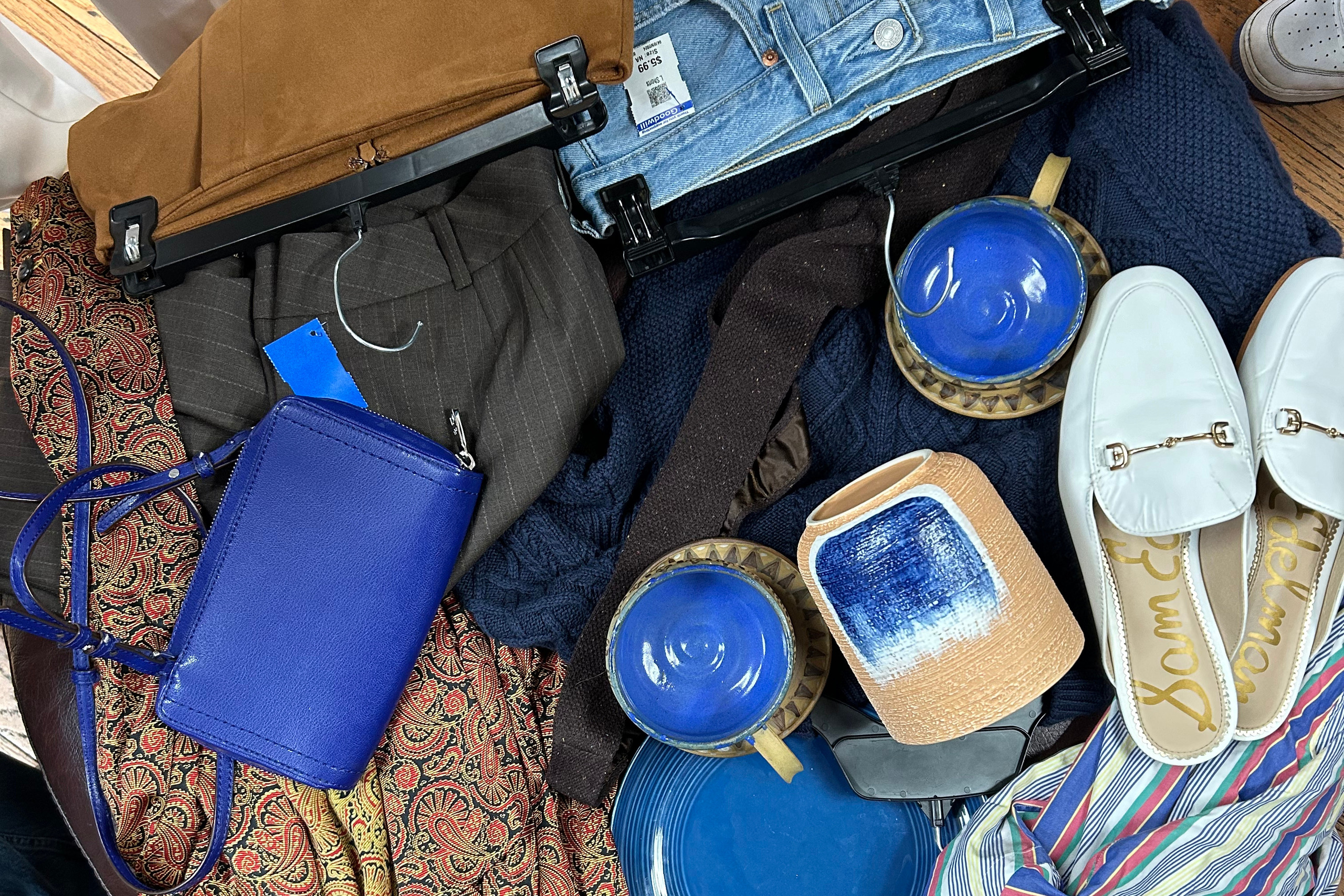 Secondhand clothing, bags, shoes and ceramics from Housing Works